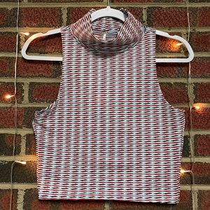 Free People Mock Turtle Neck Sleeveless Tank Crop Top S